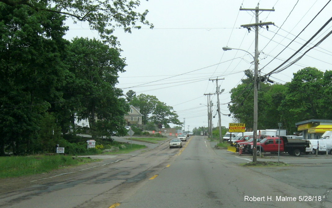 Image of MA 18 widening work zone in Abington after MA 139 intersection