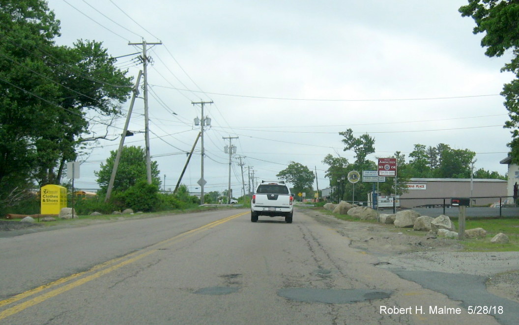 Image of progress in widening project construction zone on MA 18 South in Abington in May 2018