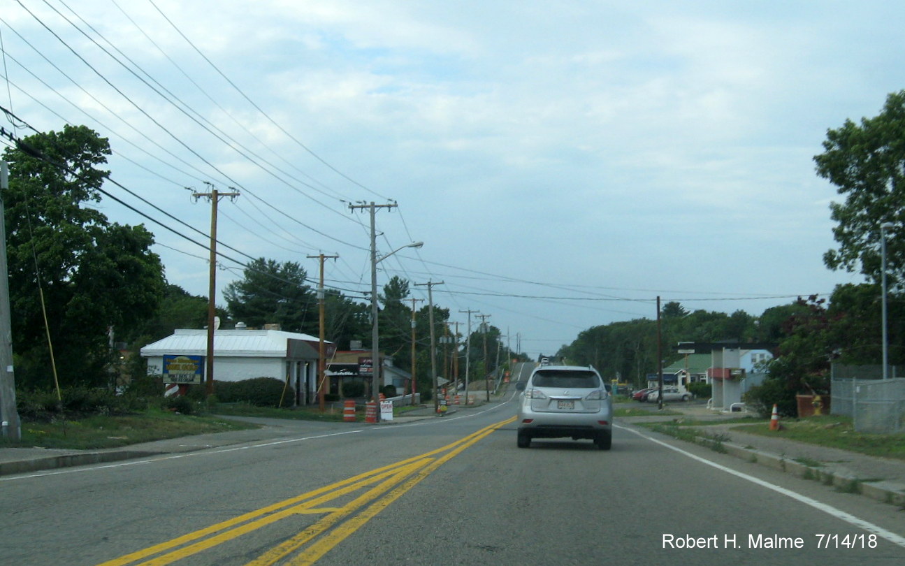 Image of MA 18 widening work progress looking north in Abington in July 2018