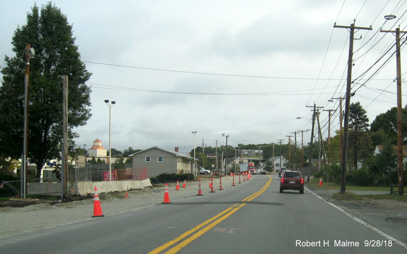 Image of MA 18 widening project progress at town line between Weymouth and Abington in Sept. 2018