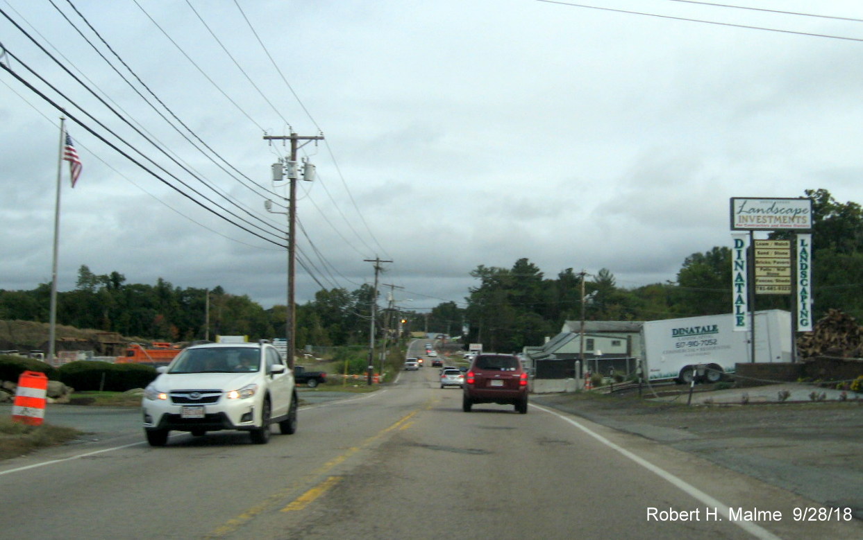 Image of MA 18 widening project construction progress in Abington in Sept. 2018