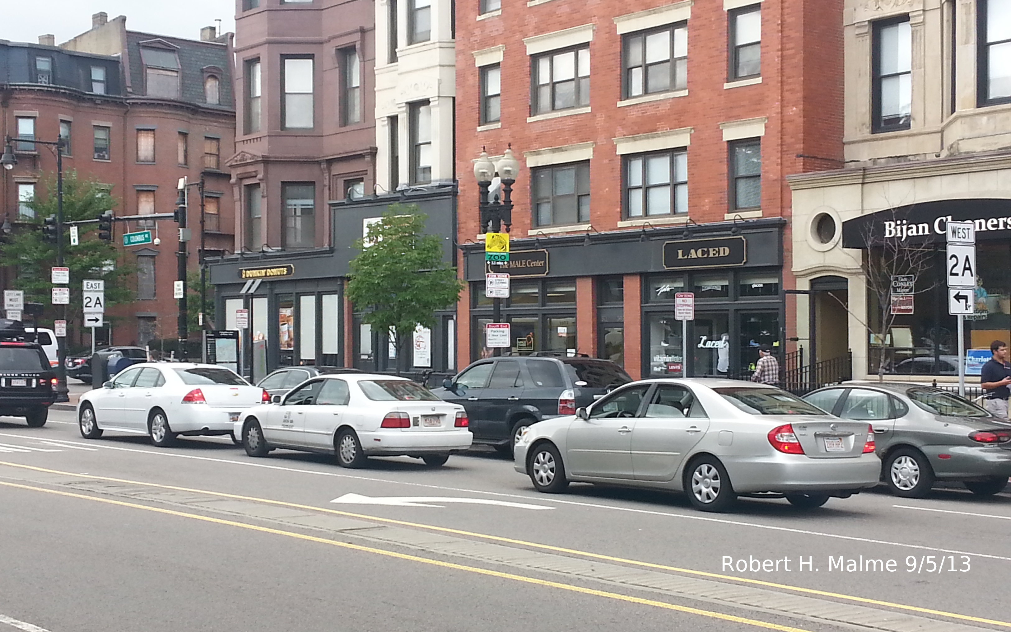 MA 2A Signage on Columbus Ave (MA 28) in Boston, Sept. 2013