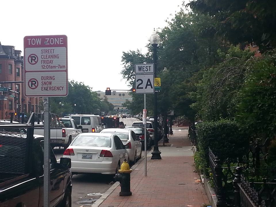 MA 2A Signage along Mass Ave in Boston, Sept. 2013