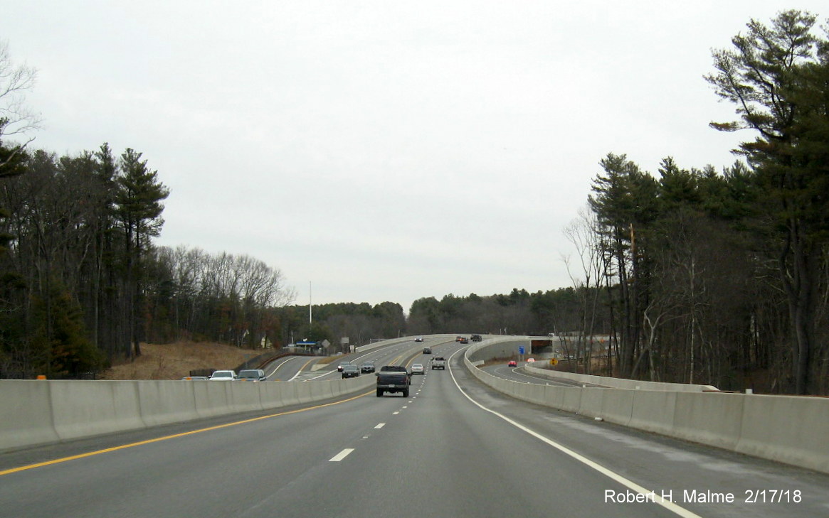 Image of completed MA 2 roadway over former Crosby's Corner intersection in Concord