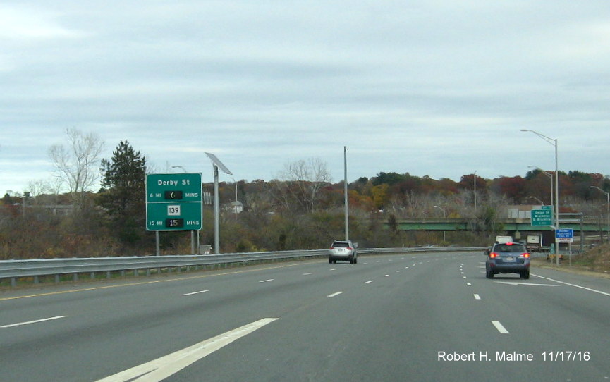 Image of activated Real Time Traffic sign on MA 3 South in Braintree