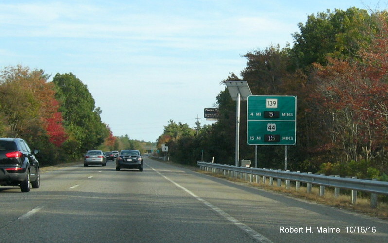 Image of activated Real Time Traffic sign on MA 3 South in Hanover