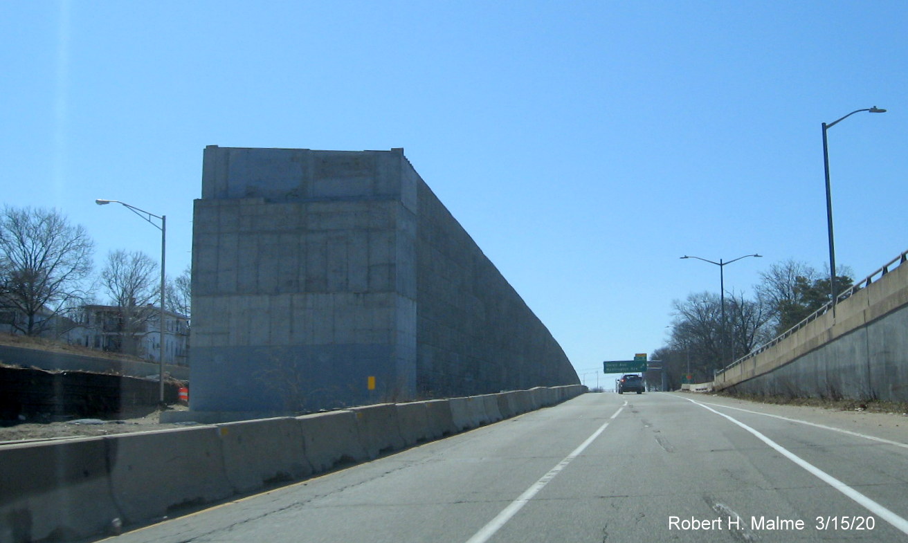 Image of bridge being constructed in median of NC 10 as part of US 6 interchange reconstruction project, taken in March 2020