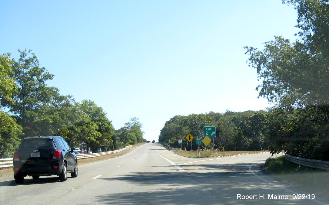 Image of gore sign for MA 130 exit on US 6 East in Sandwich