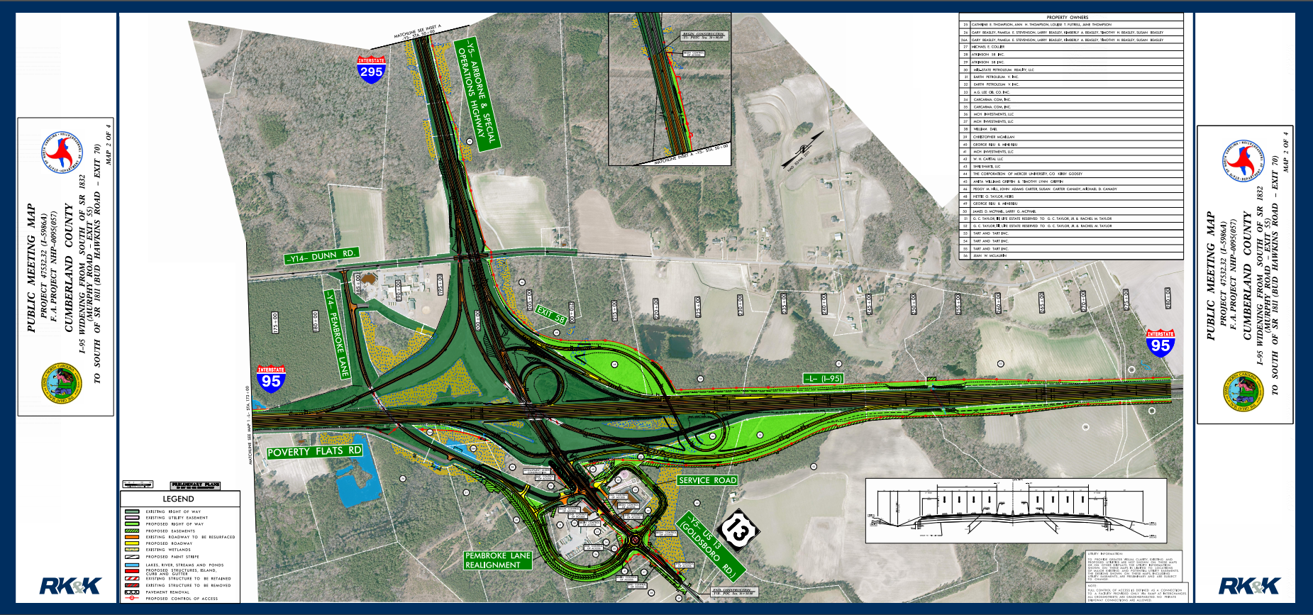 NCDOT plan for reconstructed interchange 
	  between I-95 and I-295 north of Fayetteville, May 2020