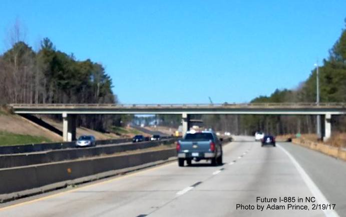 Image showing view from NC 147 North of bridge prior to East End Connector construction area, from Adam Prince