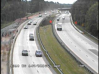 NCDOT traffic camera image of NC 147 north of East End Connector project