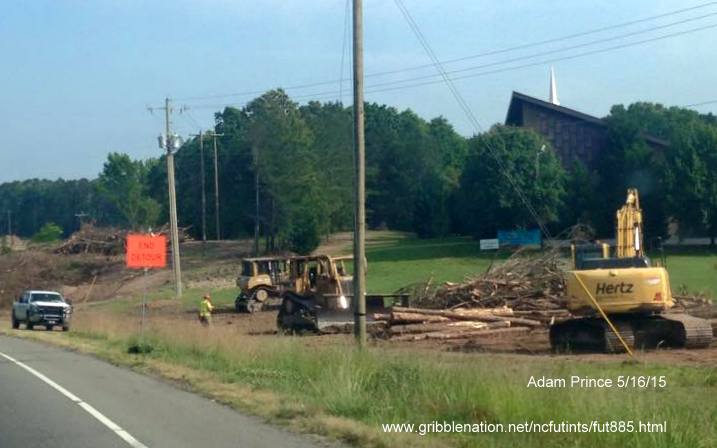 Image of clearing along US 70 in Durham for East End Connector project, photo by Adam Prince