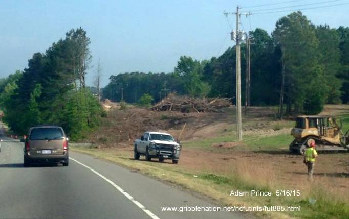 Image of clearing along US 70 in Durham for East End Connector project. Photo by Adam Prince