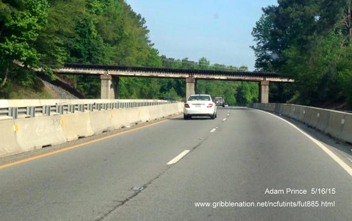 Image of concrete barriers placed in East End Connector work zone on US 70 in Durham, photo by Adam Prince
