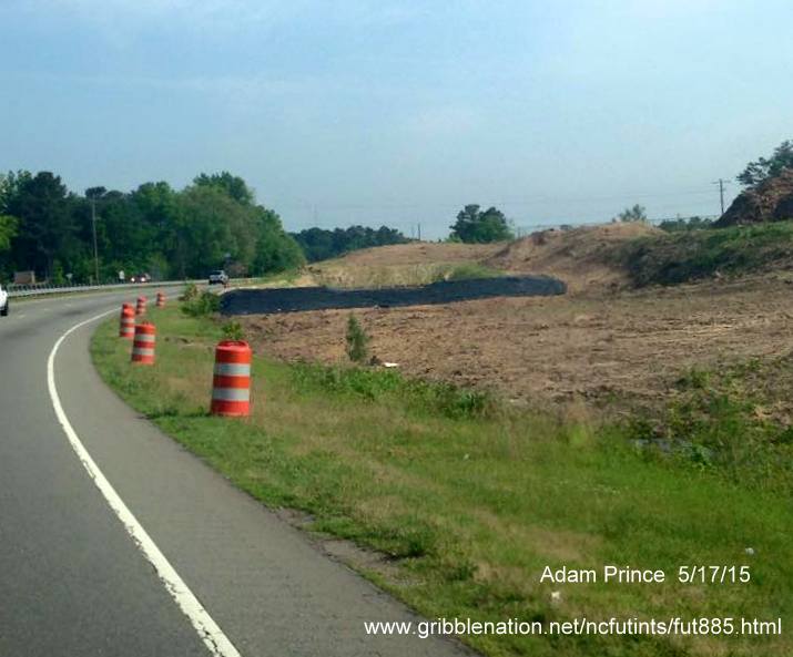 Image of land clearing at future interchange between East End Connector and US 70 in Durham, photo by Adam Prince