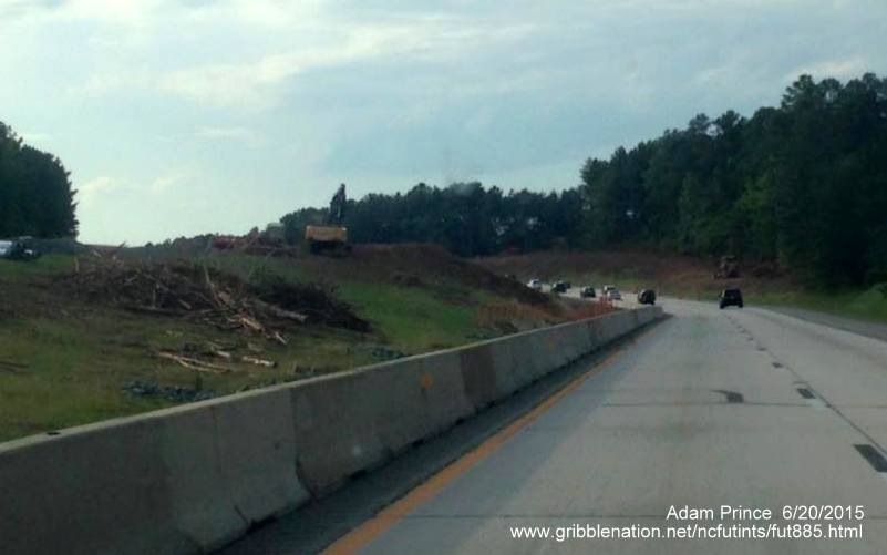 Image of clearing along median of Durham Freeway for East End Connector Project. Photo by Adam Prince