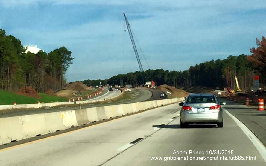 Image of progress in creating Future East End Connector interchange with Durham Freeway. Photo by Adam Prince