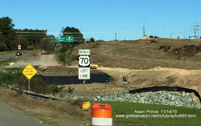 Image of progress widening US 70 for future East End Connector near Business 70 in Durham, by Adam Prince