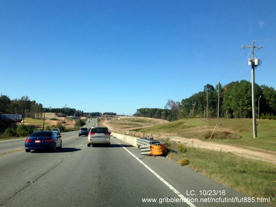 Image of construction at future US 70 - East End Connector interchange in Durham, by LC