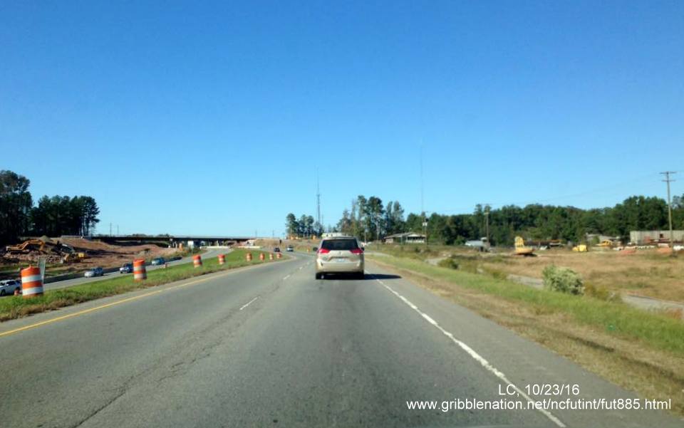 Image of future US 70 freeway under construction as part of East End Connector project in Durham, from LC
