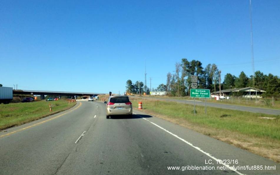 Image of future US 70 freeway under construction as part of East End Connector Project in Durham, from LC