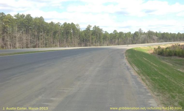 Photo of future I-140 roadway near interchange with US 17, by J. Austin Carter, March 2013