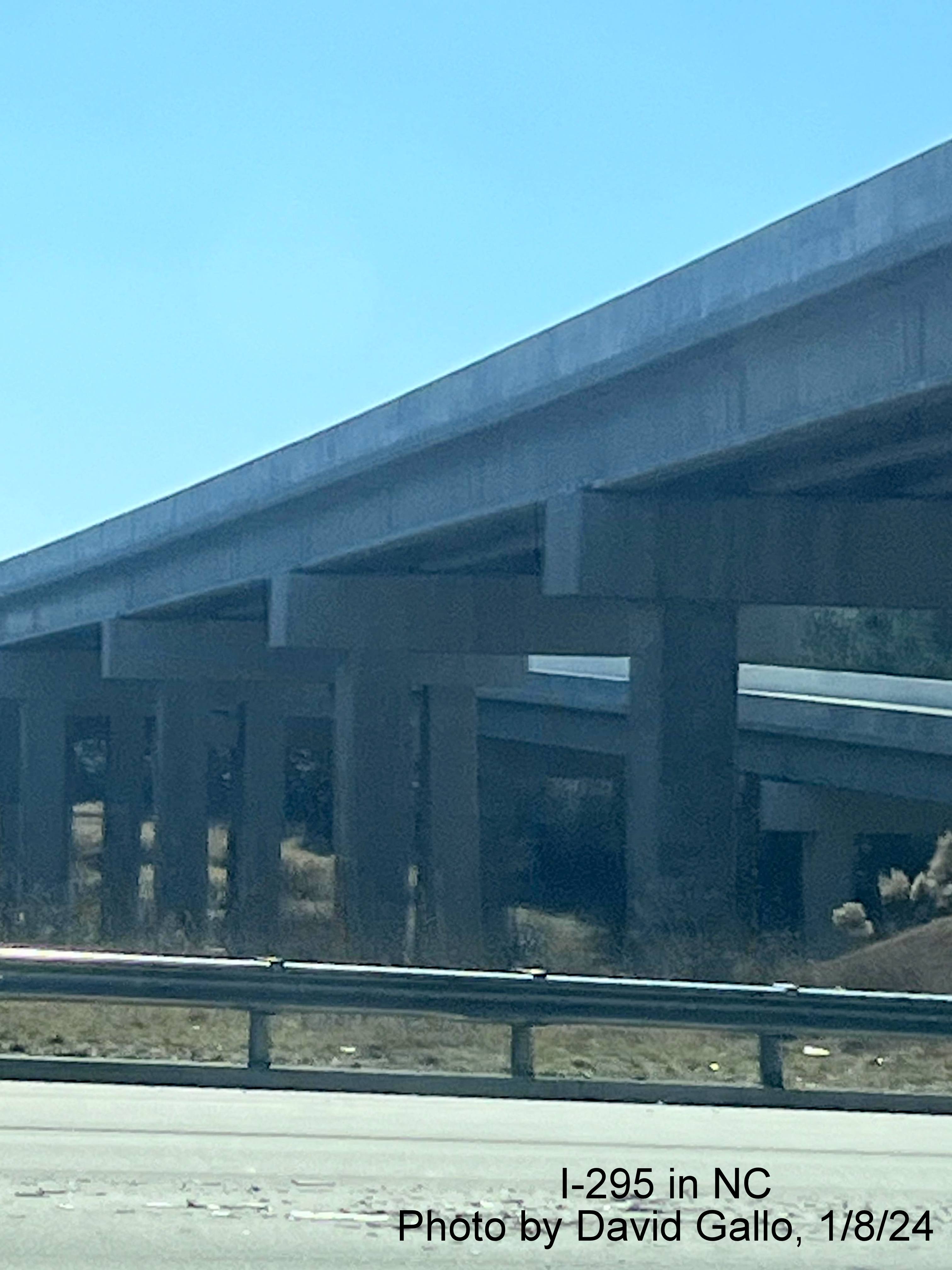 Image of completed I-295 North bridge over US 401 in Fayetteville, by David 
	  Gallo, January 2024