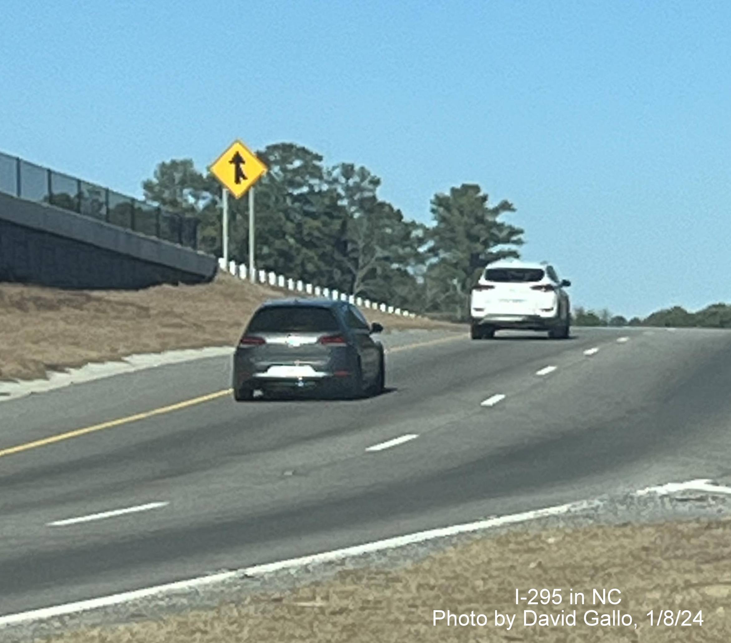 Image of traffic using ramp to I-295 North from US 401 in Fayetteville, 
	  by David Gallo, January 2024
