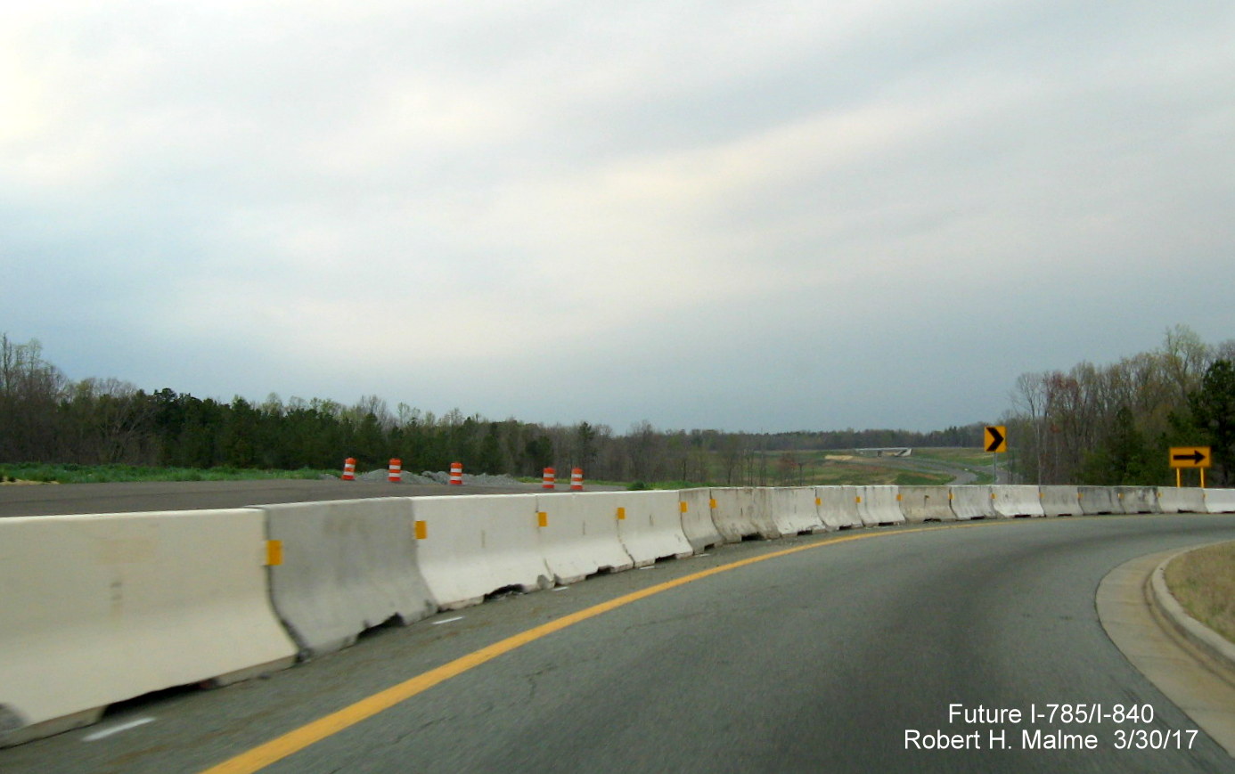 Image taken from current end of eastern segment of Greensboro Loop looking at future roadway north toward US 29