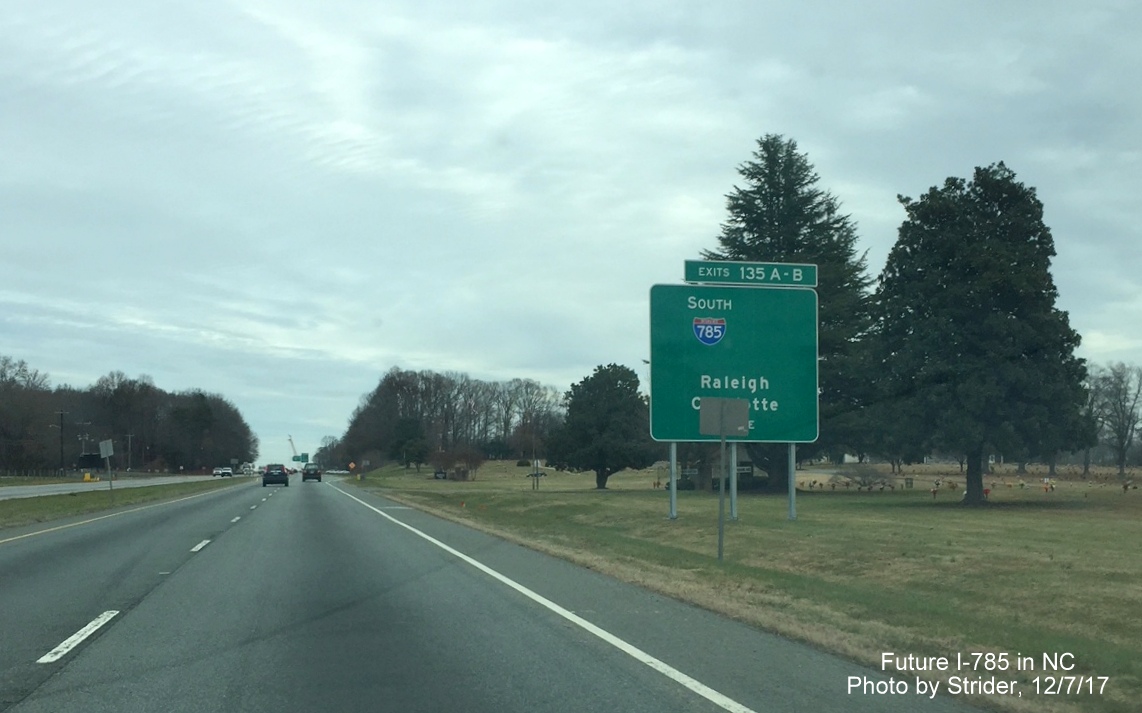 Image of new 1-Mile advance sign for I-785/Greensboro Loop South in US 29 North, by Strider