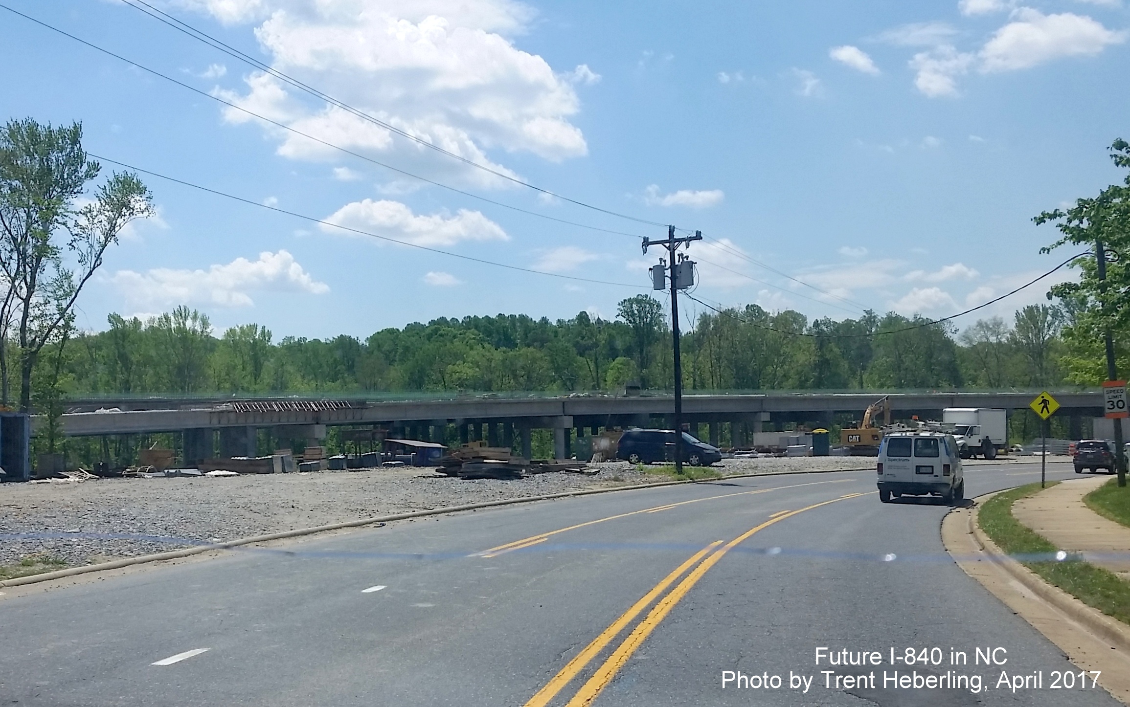 Image taken traveling east on Drawbridge Pkwy in Greensboro overlooking Future I-840 construction, by Trent Heberling