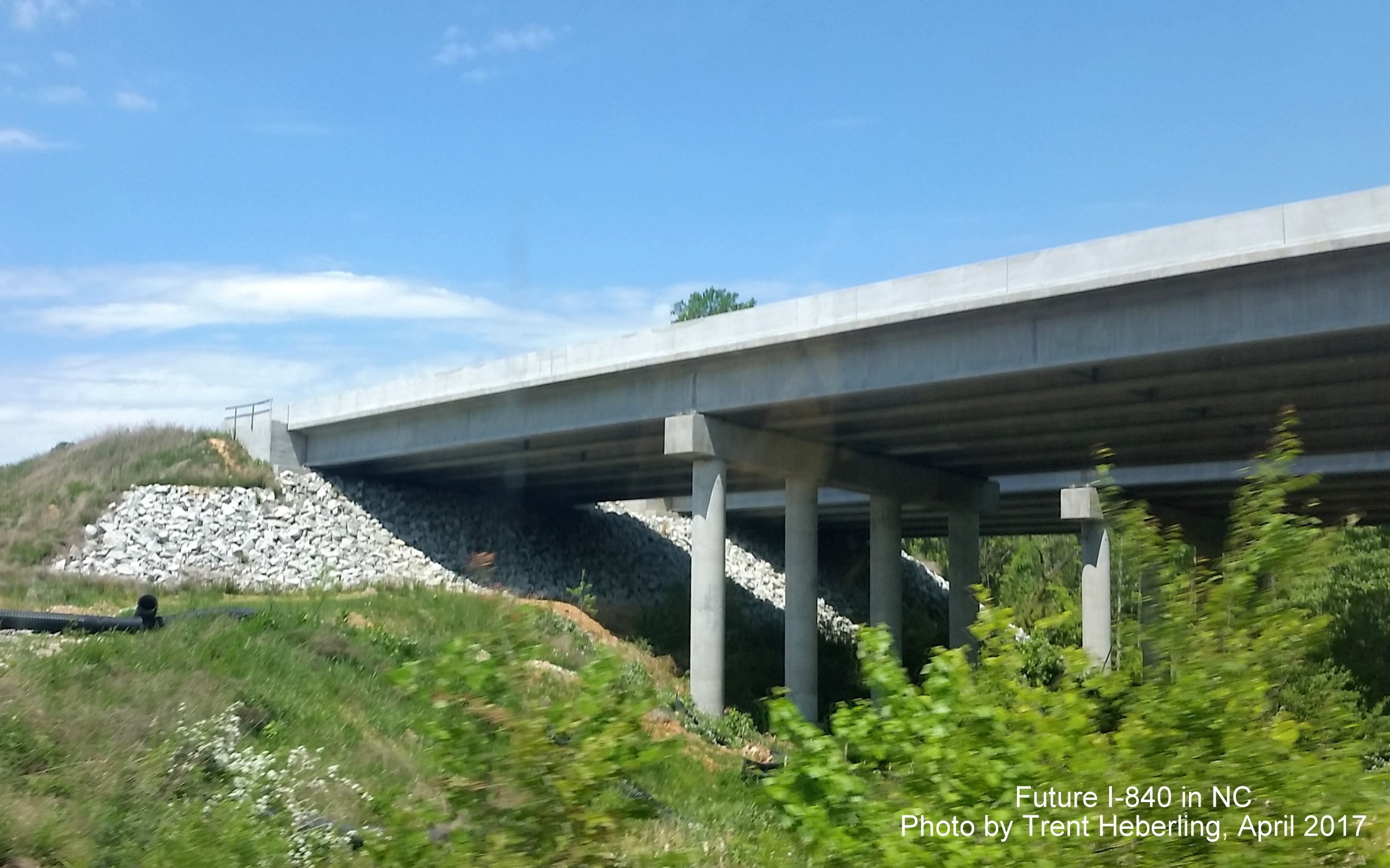 Image taken of future I-840 Greensboro Loop bridge from Drawbridge Rd in Greensboro, from Trent Heberling