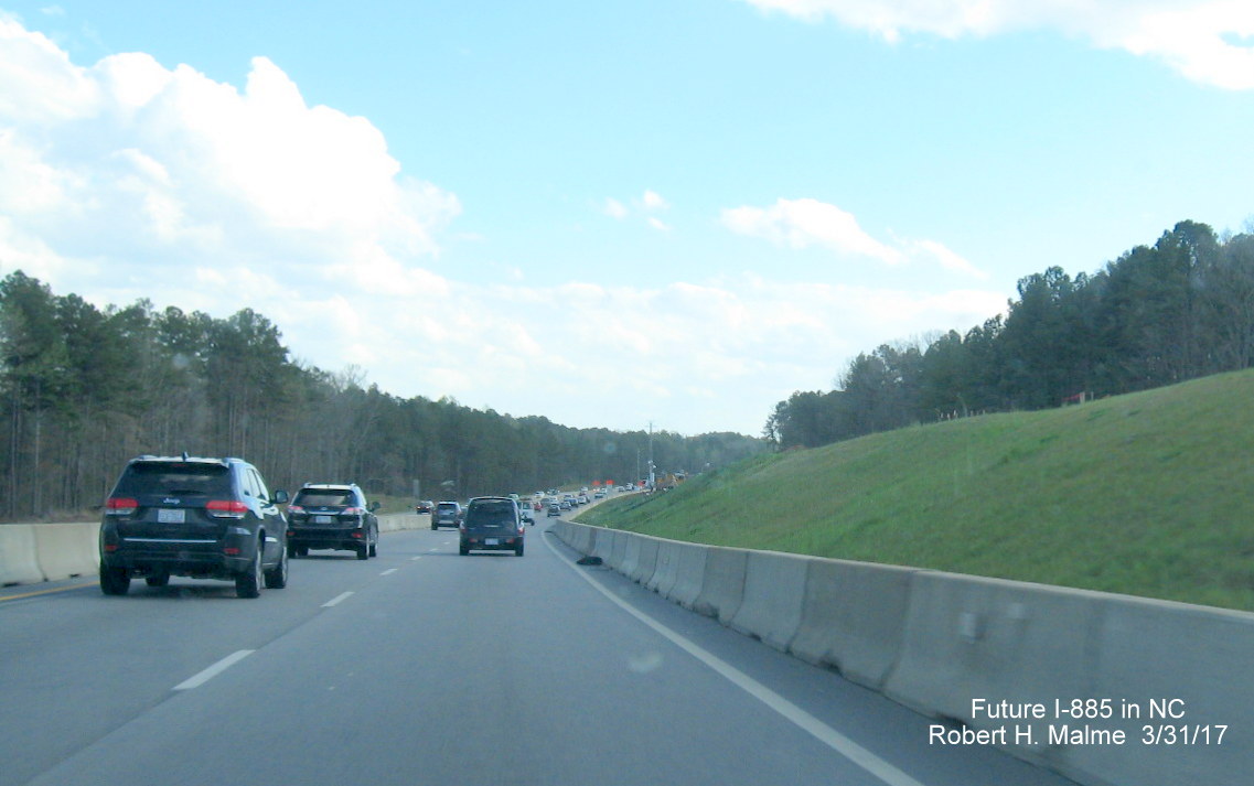 Image taken south of I-885 flyover ramps along NC 147 South in Durham