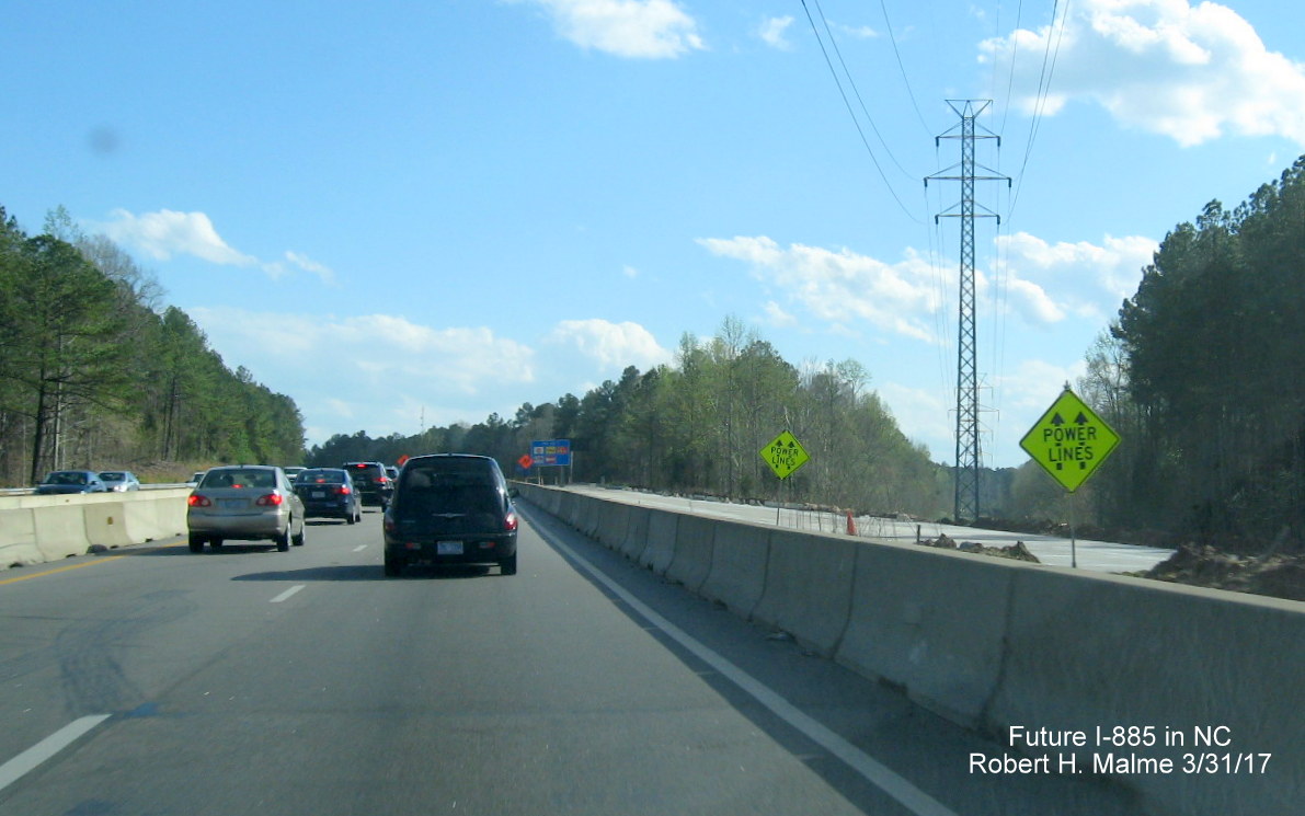 Image taken of southern end of East End Connector work zone from NC 147 South in Durham