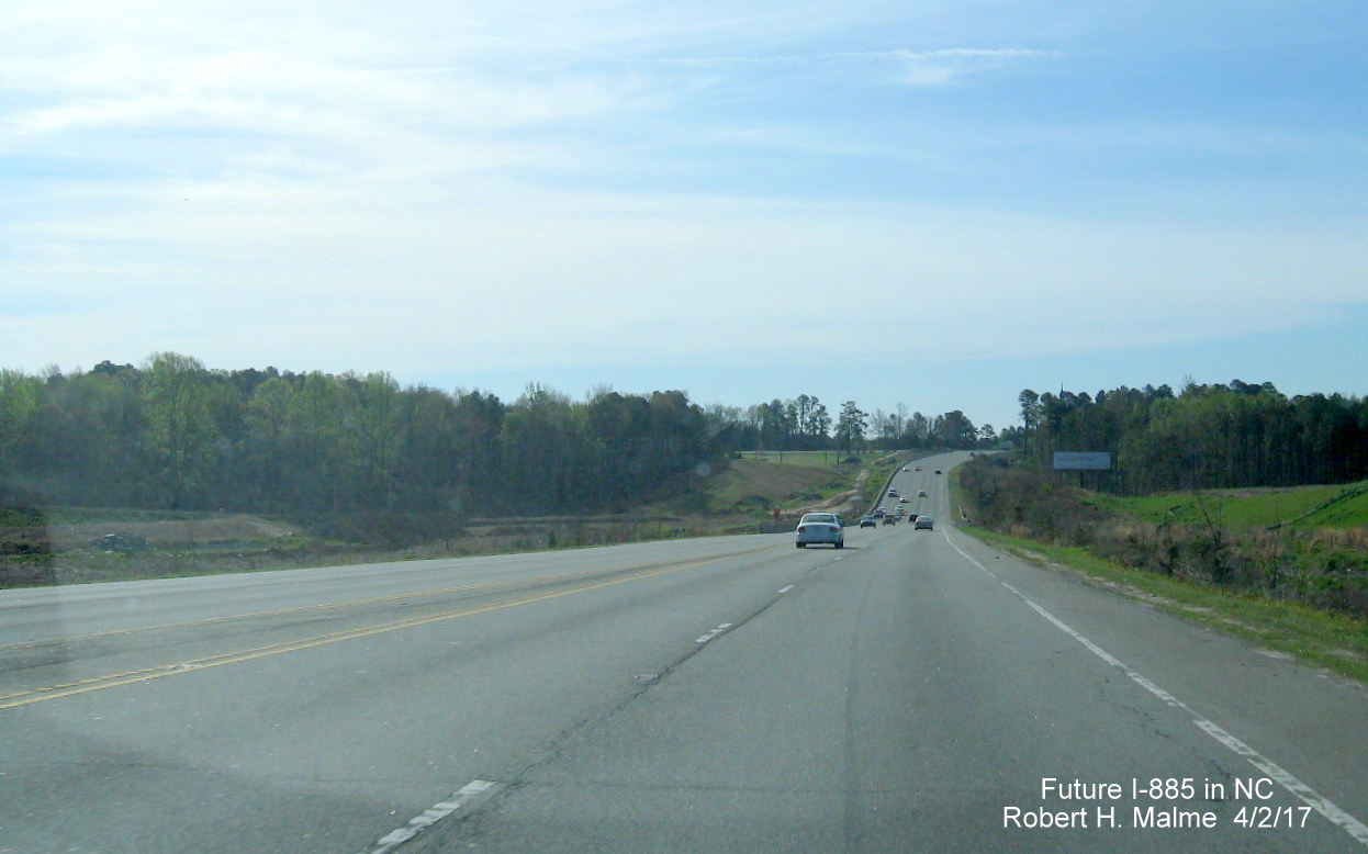 Image of view along US 70 East south of Future East End Connector interchange showing construction progress