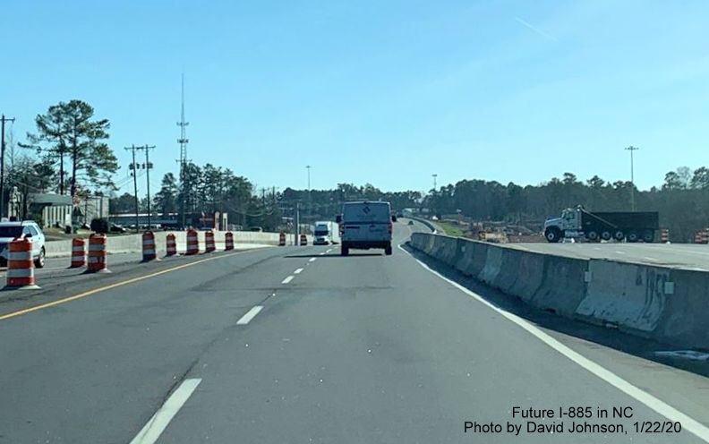 Image of construction along US 70 East crossing NC 98/Business 70 bridge as part of East End Connector project in Durham, by David Johnson