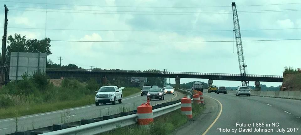 Image of US 70 traffic at northern end of East End Connector construction zone, by David Johnson