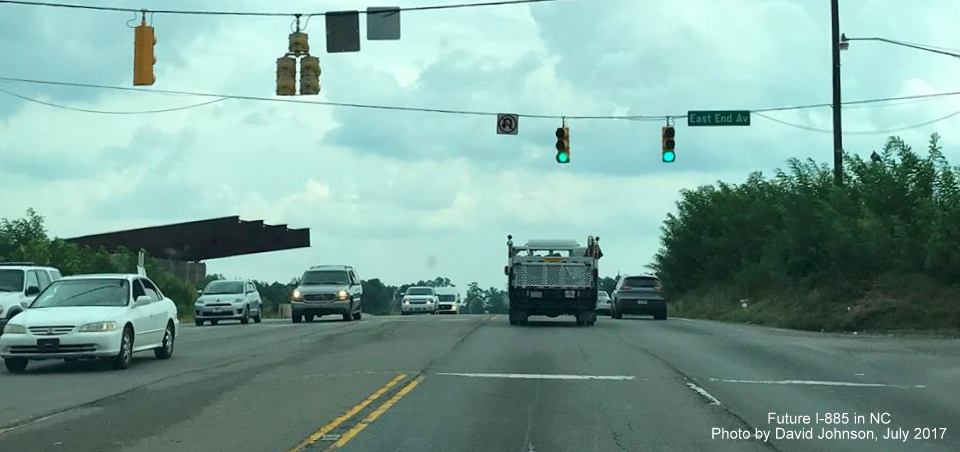 Image taken of incomplete flyover ramp over US 70 at East End Ave intersection in Durham, by David Johnson