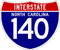 Image of NC Interstate 140 shield, from Shields Up!