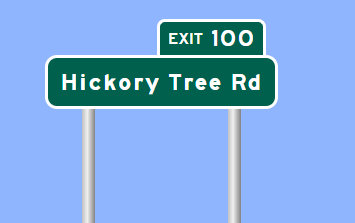 Sign Maker image of Hickory Tree Road 
			  exit on I-285 in Clemmons