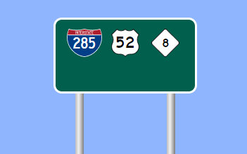 Sign Maker image of I-285/US 52/NC 8 reassurance 
			marker shield