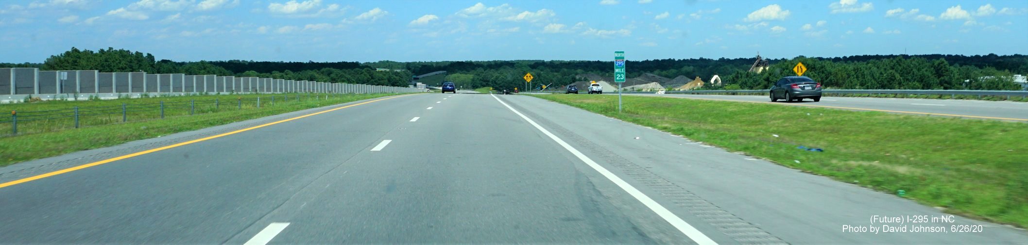 Image of the last North I-295 Mile marker after the Murchison Road exit, by David Johnson June 2020
