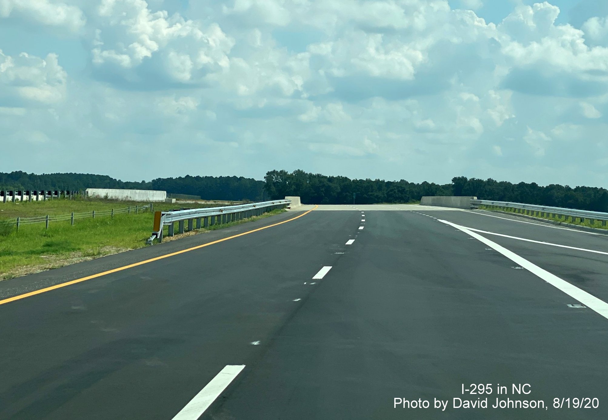 Image of new bridge over Cliffdale Road on newly opened section of I-295 South in Fayetteville, by 
        David Johnson August 2020