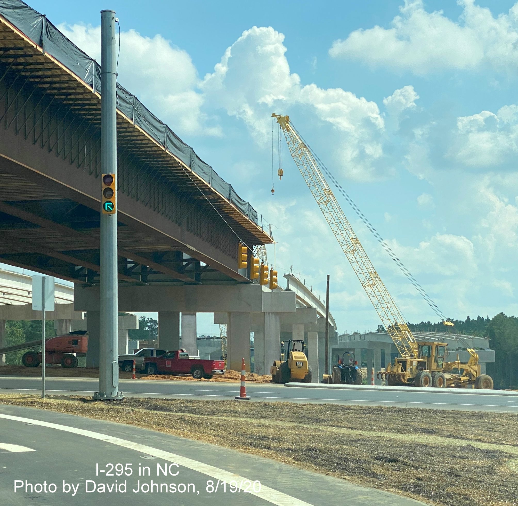 Image of Future I-295 bridge construction over Raeford Road at end of I-295 South in Fayetteville, 
        by David Johnson August 2020