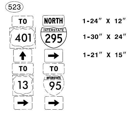 Image of NCDOT sign plan for new I-295 trailblazer for Fayetteville 
      Loop exit on I-95 in Cumberland County, June 2019