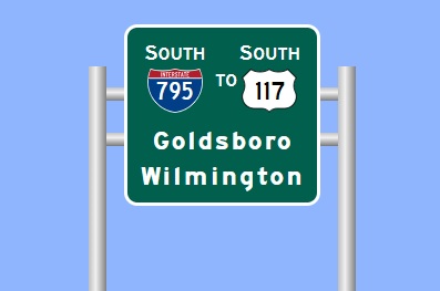 Image of I-42 Exit 39A sign from 
		  Sign Maker software