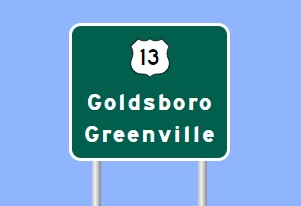 I-42 Exit 45 sign image from Sign 
		  Maker software