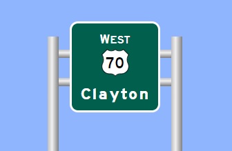 I-42 Exit 8A sign image from SignMaker 
		  software