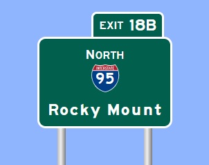 Image of I-587 North I-95 exit sign from Sign Maker Software, March 2024