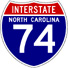 Image of NC Interstate 74 shield, from Shields Up!